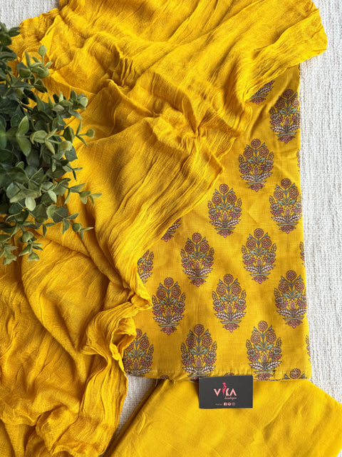 Printed cotton linen suit material