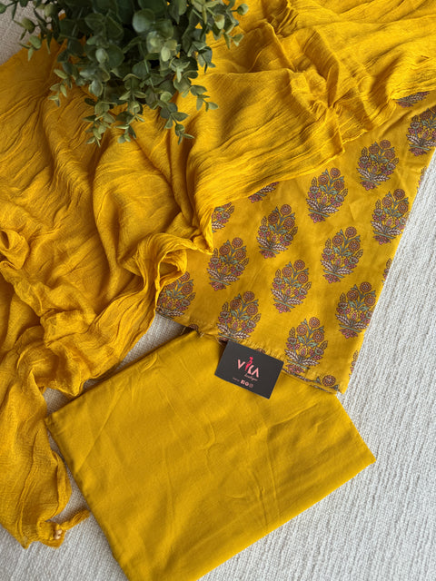 Printed cotton linen suit material