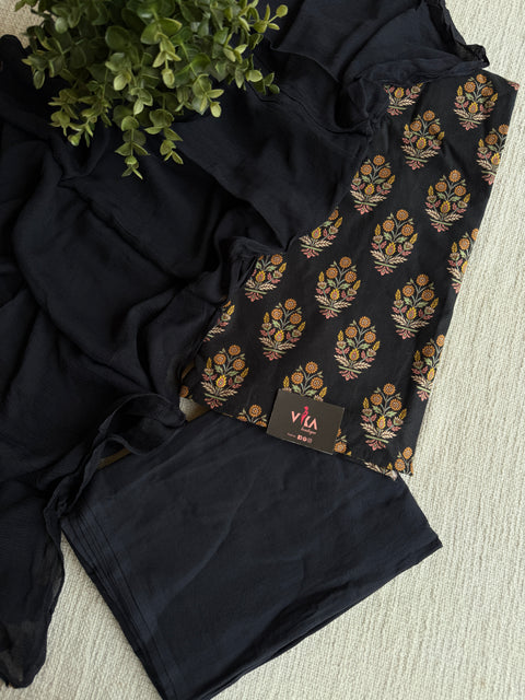 Printed cotton linen suit material