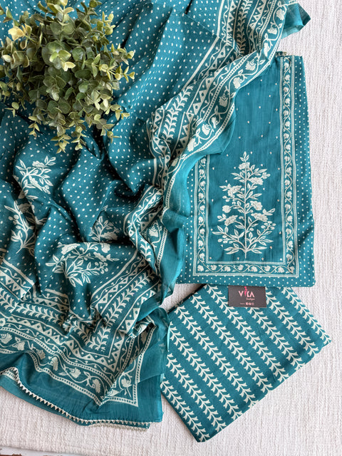 Printed cotton suit material