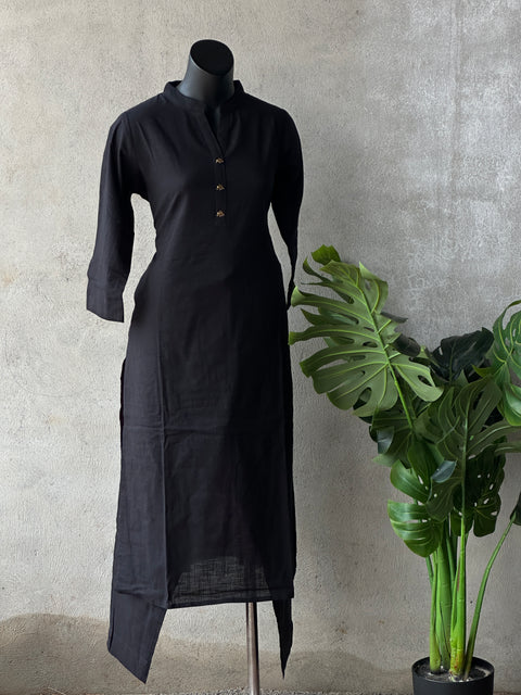 Black cotton ready kurti pant set