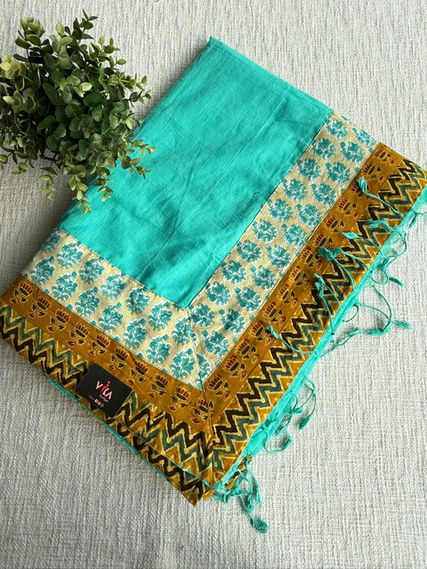 Patch work Mangalgiri Cotton Saree