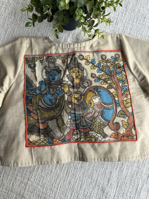 Pen kalamkari Back patch Blouse