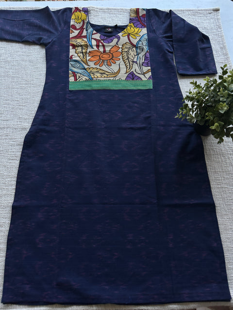 Pen kalamkari Patch work pure cotton kurti