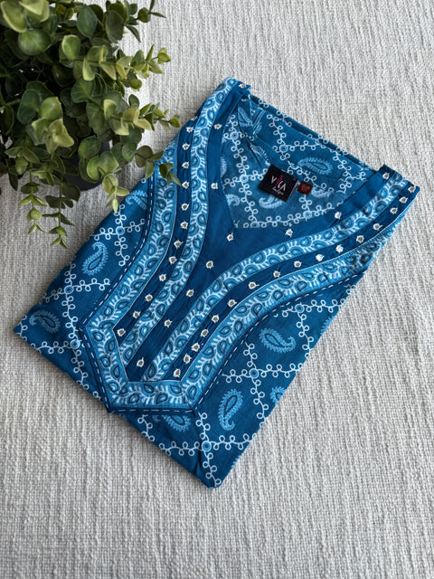 M size slim fit printed cotton nighty