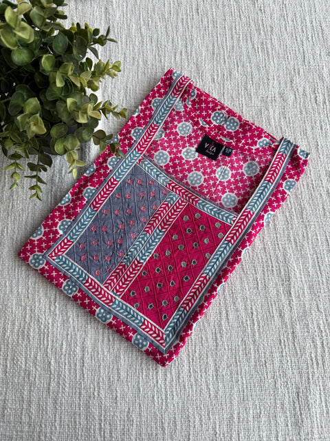 M size slim fit printed cotton nighty