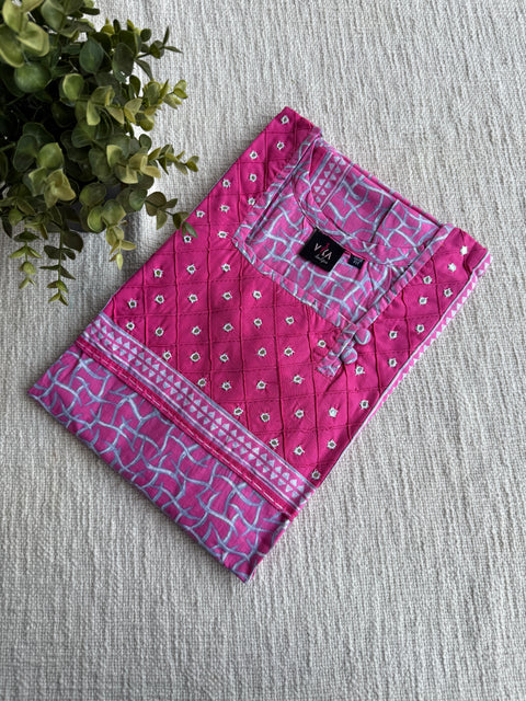 M size slim fit printed cotton nighty