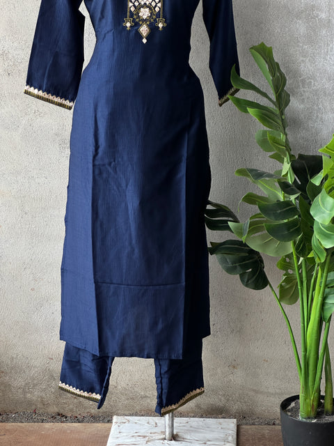 Dark blue officewear kurta pant