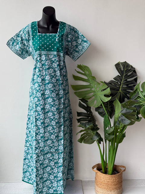 L size printed cotton nighty