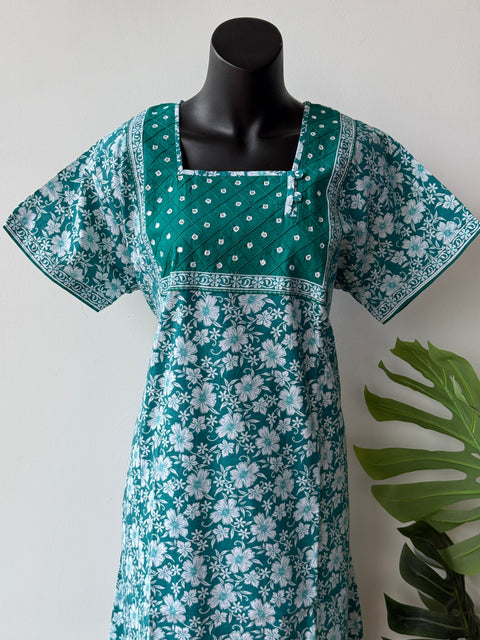 L size printed cotton nighty