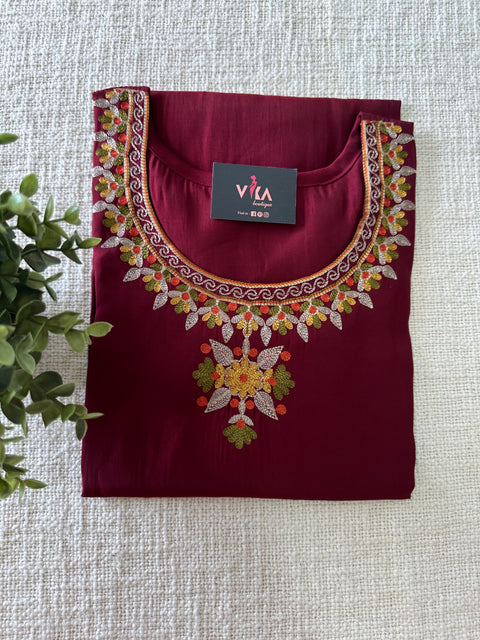 Thread emb Roman silk kurti