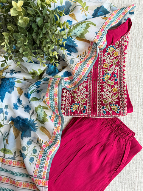 XXL size Roman silk ready suit set