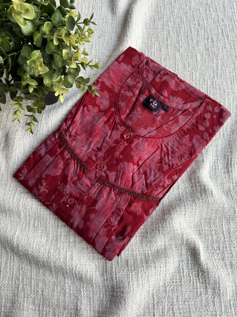 L Size printed poly viscose nighty