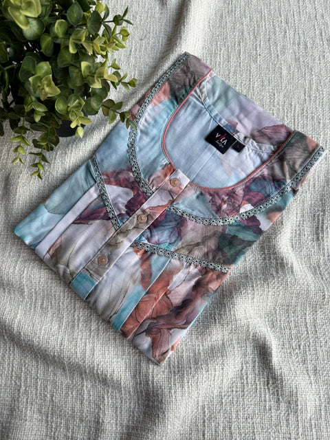 L Size printed cotton nighty