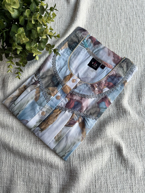 L Size printed cotton nighty
