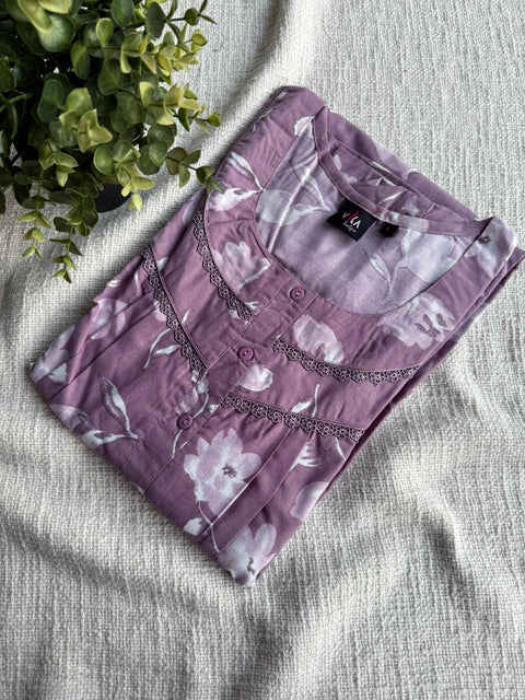 L Size printed poly viscose nighty