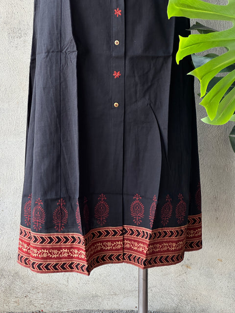 Black A line pure cotton kurti