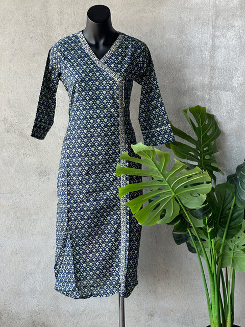 Blue printed flex cotton kurti
