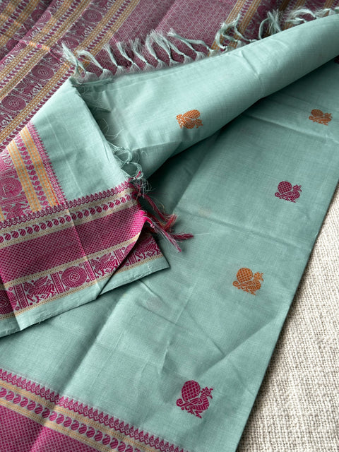 Pale Blue Chettinad Cotton saree