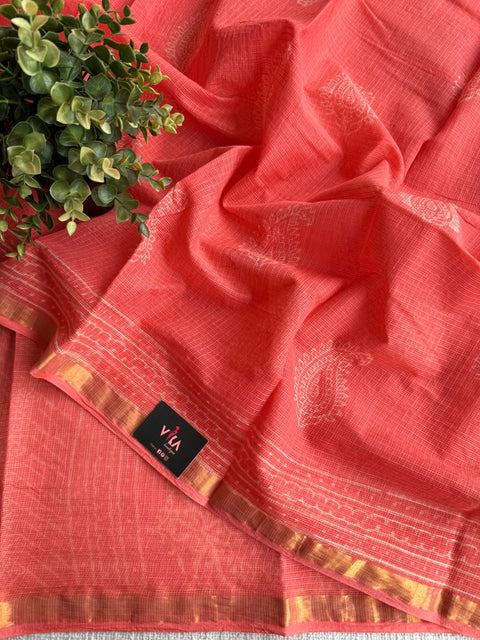 Printed kota cotton saree