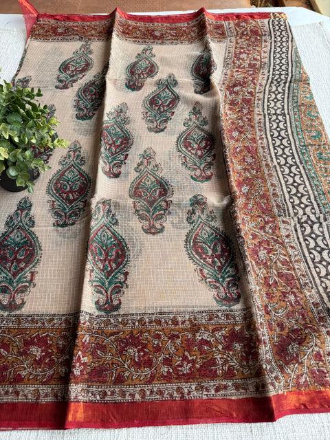 Printed kota cotton saree