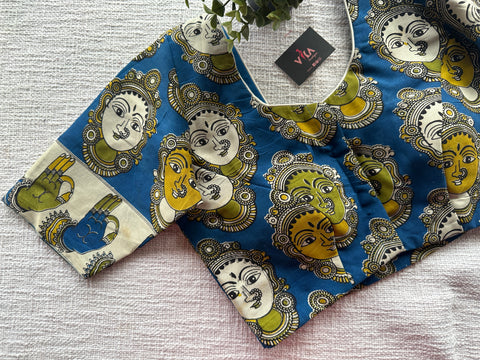 Kalamkari Devi printed silk blouse
