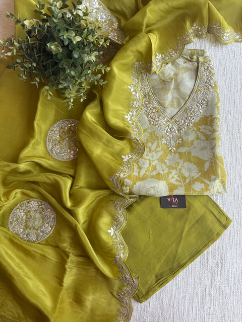 Printed Tissue silk suit material