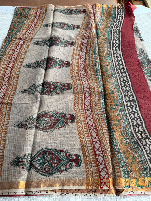 Printed kota cotton saree