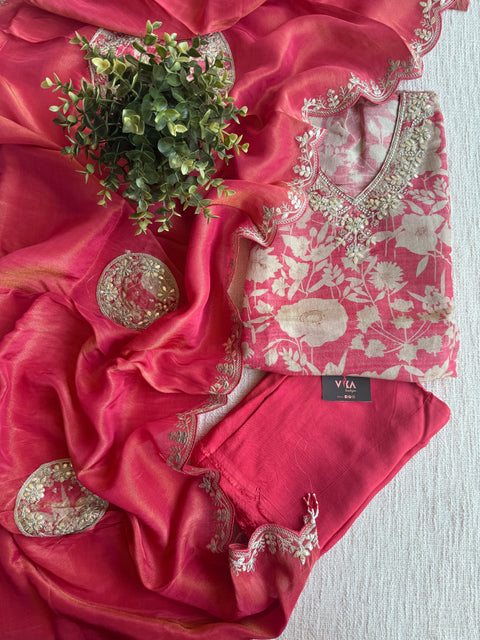 tissue silk dress material Pure Kota silk tissue fabric Akrithi