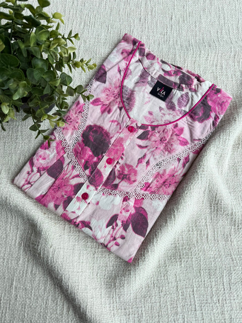 L Size printed cotton nighty