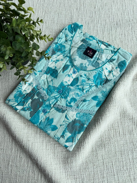 L Size printed cotton nighty
