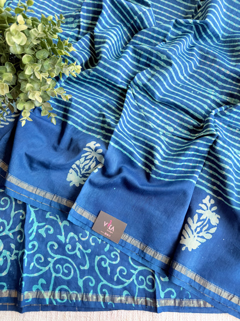 Bagru printed chanderi saree