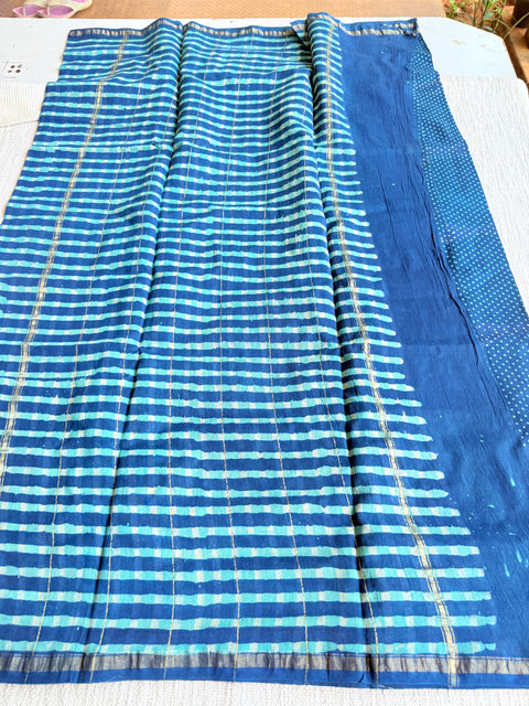 Bagru printed chanderi saree
