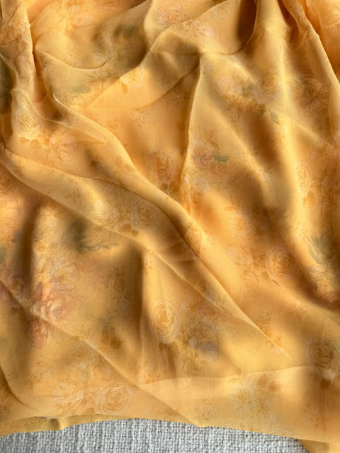 Floral printed georgette saree