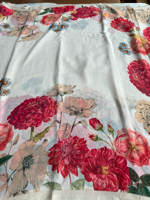 Floral printed georgette saree