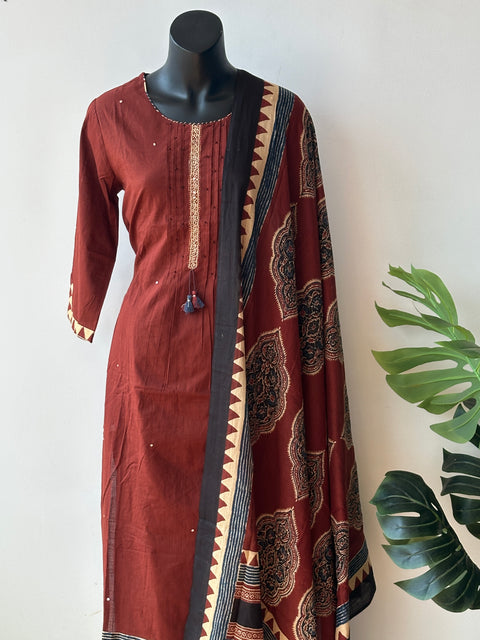 Brown cotton Readymade set