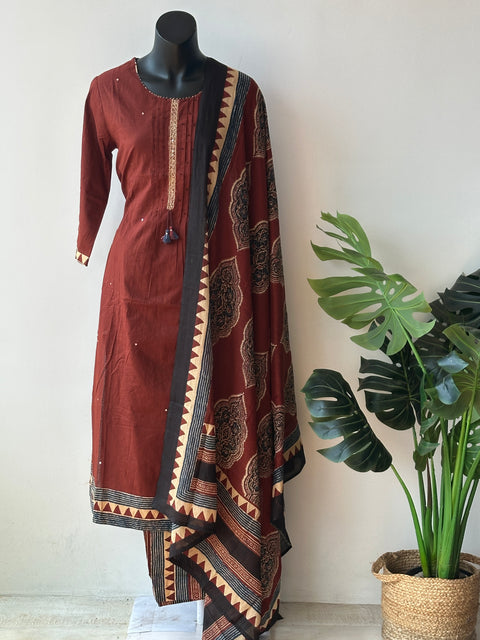 Brown cotton Readymade set