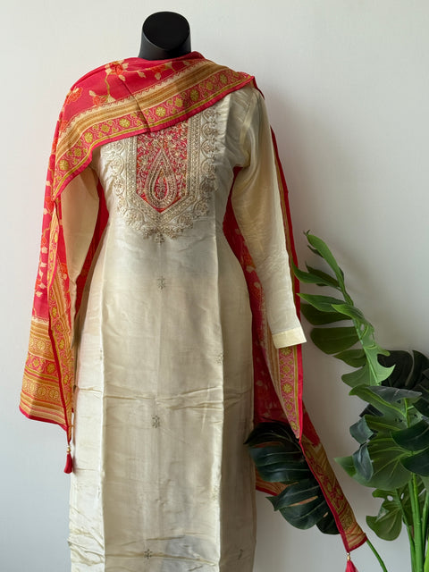Banaras Tissue kurta pant set