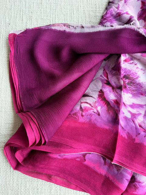 Floral printed pure chiffon saree