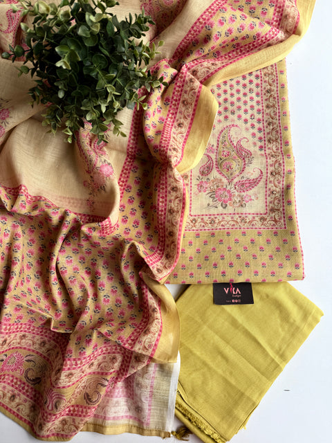 Printed silk cotton salwar suit material