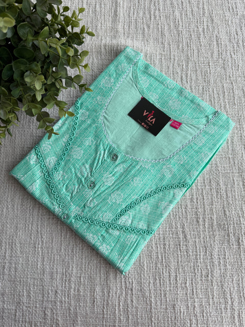 L size printed cotton nighty