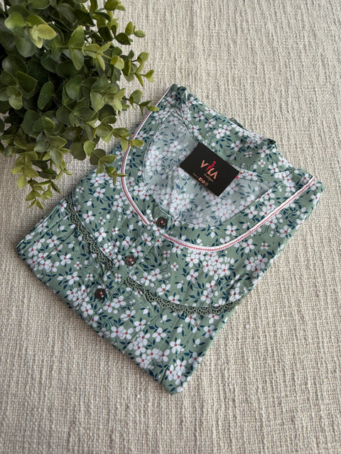 L size printed premium Rayon nighty