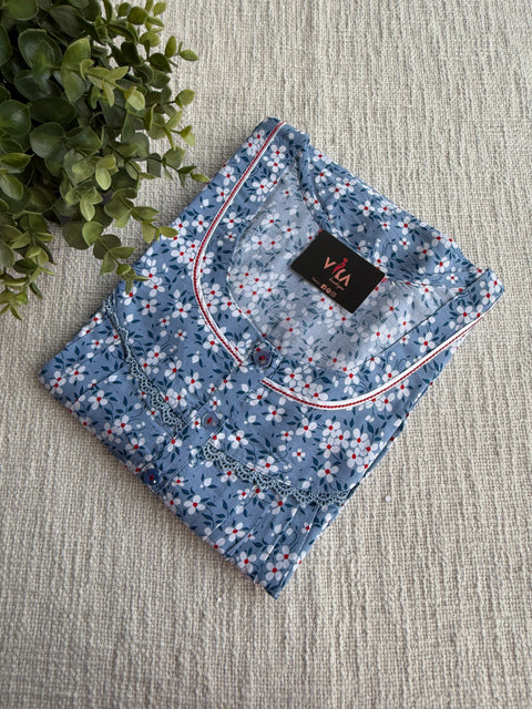 L size printed premium Rayon nighty