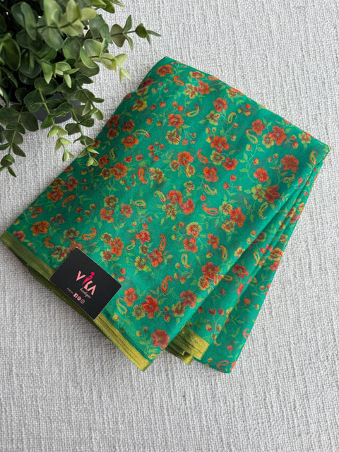 Floral Printed semi chiffon saree