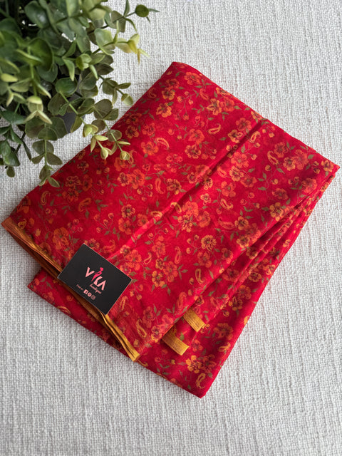 Floral Printed semi chiffon saree