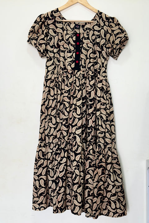 Printed cotton calf length gown