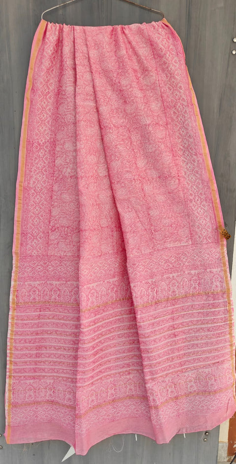 Bagru printed chanderi saree