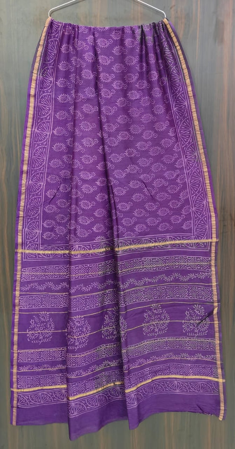 Bagru printed chanderi saree