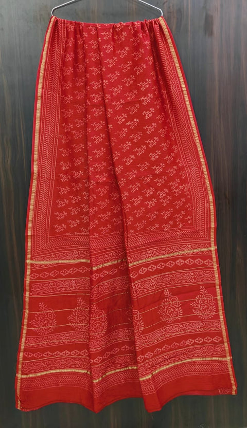 Bagru printed chanderi saree