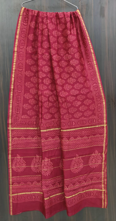 Bagru printed chanderi saree